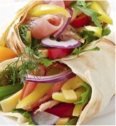 Back to School 2015 Lunch Ideas-Slice ham, peppers, radish, swiss cheese wrap