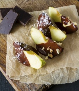 Chocolate Dipped Apples & Oranges-apples