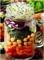 Mason Jar Salads-chick peas and sprouts
