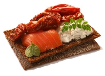 Amazing Crispbread & Flatbread toppings-sundried tomato and salmon