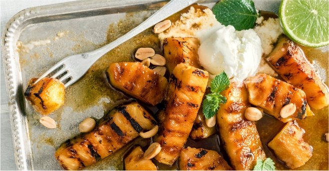 Grilled Pineapple with Rum Glaze