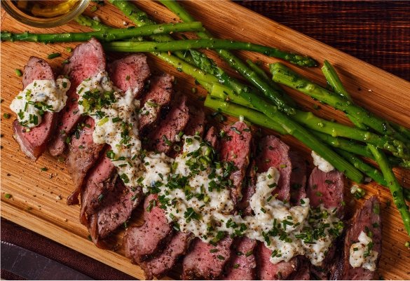 Grilled Steak with Blue Cheese Sauce